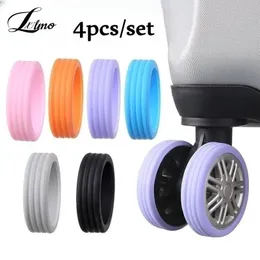 Bag Parts Accessories 4pcs Luggage Wheels Protector Silicone Caster Shoes Travel Suitcase Reduce Noise Guard Cover 231025