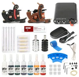 Tattoo Guns Kits Professional Machin Kit LCD Screen Digital Power Supply With Needles PMU Ink Set Maquina De Tatuar Profesional4354987