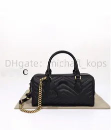 7A Mirror Quality 1: 1 Women Axel Bag Model 746319 Hög kapacitet 27 cm randig läder Tote Pendlar Designer Bag