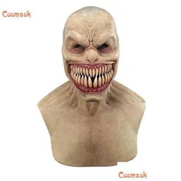 파티 마스크 Cosmask Cosmask Halloween Scary Latex Headwear ADT 의상 소품 공포 공포 재미있는 코스프레 마스크 올드 맨 헤드 기어 Q0806 드롭 배달 DHLJ8