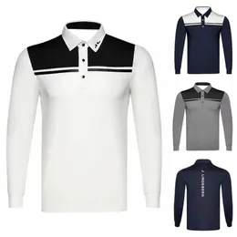 Magliette da uomo di alta qualità Quick Dry Abbigliamento da golf Outdoor traspirante Maniche lunghe Sport Slim Casual Top Polo 231025