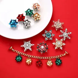 Shoe Parts Accessories Christmas Charms Fits For Clog Sandals Festive Rhinestone Snowflake Gift Bow Snowman Tree Decorations Women H Otbwo