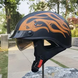 Motorcycle Helmets M L XL Electric Bike Cruiser Helmet Vintage Half Shovel