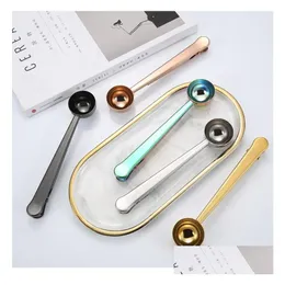 Measuring Tools 5 Colors Coffee Scoops Measure Spoons Stainless Steel 430 Bake With Clip Kitchen Sn3444 Drop Delivery Home Garden Dini Dhnor