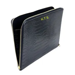 Bolsa para laptop com letras personalizadas, bolsa para laptop de 13 polegadas com padrão de computador pu pasta de couro saffiano bolsa de viagem 231025