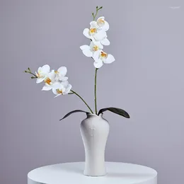 Fiori decorativi Orchidea bianca artificiale di alta qualità Tavolo da matrimonio vintage nordico Regali Boho falsi Decorazioni per la casa della camera da letto