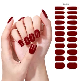 Full Cover Nail Stickers Pure Solid Color tillfälliga tatueringar barn adesivos nagelband designer nagel dekaler nagelband glänsande