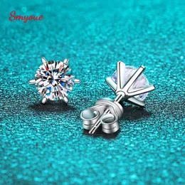 Stud Smyoue 0,3-2 ct GRA Moissanit Ohrringe für Frauen Farblos Funkelnde Hochzeit Ohrstecker S925 Sterling Silber Schmuck YQ231026