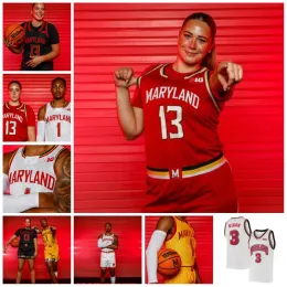 Custom 2023 Maryland Terrapins Basketball Jersey Caelum Swanton-Rodger Niestandardowy szwy męski młodzież 40 RJ Floyd 30 Carson Dick 32 Brett Karkus