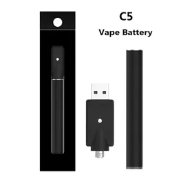 C5 Type C USB Passthrough Preheat Battery 345mah With Display Packaging Variable Voltage 510 Thread Vape battery For Atomizers Cartridges E-Zigaretten Dampfen