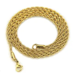 Men Gold/silver/black Color 316L Stainless Steel Cuban Miami Link Rope 3MM Chain Necklaces Hip Hop Rock Punk Jewelry