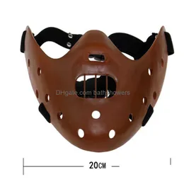 Maski imprezowe hannibal horror przerażający Lekter żywicy The Silence of Lambs Masquerade cosplay Halloween maska ​​3 kolory q0806 Drop dostawa hom dhmcz