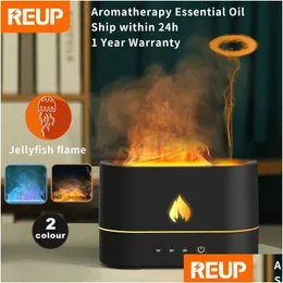 Ätherische Öle Diffusoren Flamme Luftbefeuchter Trasonic Aromatherapie Luftbefeuchter Volcano Mist Maker Duftöl Aroma Difusor Drop De Dhbn9