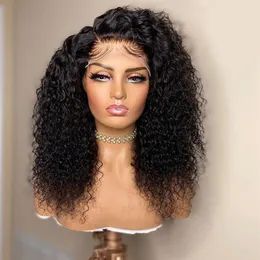 Water Water Wave Ramy Remy Pluels Lace Pront Natural Color Precked 360 Curly Lace Closure Frontal Hair Hair Wigs281V