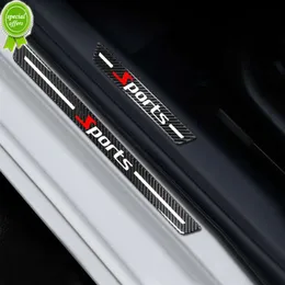 New 4pcs Car Door Scuff Sill Covers Carbon Fiber Sports Style Car Door Sill Panel Step Protector Anti Scratch Car Decor Accessories