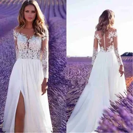 Basic Casual Dresses See-Through Lace Wedding Dresses Long Sleeve Appliques Lace Flowers off Shoulder Tulle Bridesmaid Gown Evening Dress vestidos T231026