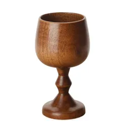 Wine Glasses New Natural Wine Glasses Creative Wooden Goblet Travel Portable Drinking Tea Milk Beer Cup Quality Home Garden Kitchen, D Dhltj