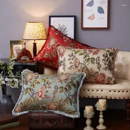 Travesseiro 50x70 / 60x70 / 60x80cm flor jacquard capa franjas cintura fronha sofá lombar para encosto decoração de casa