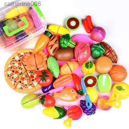 Kitchens Play Food DIY Retend Play Toys Plastic Food Cutting Fruit Vegetable Pretend Play Children Kitchen Toys Montessori Learning Educational ToyL231026