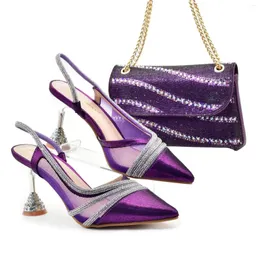 Dress Shoes ING Hollow Coral Pattern Design Fashionable And Elegant Wear Comfortable Ladies Bag In Purple Color