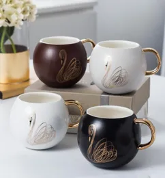 New 530ml Mugs Cute Elegant Mug Drinkware Big Belly Ceramic Cups with Spoon Creative Mug Gift Box Practical Holiday Gift Set6333226