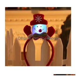 Decorações de Natal Headband Papai Noel Elk Snowman Crianças Adt Headwear Ornamento Decorações Festa Cosplay Feliz Ano 220815 Drop Deli Dhq3T