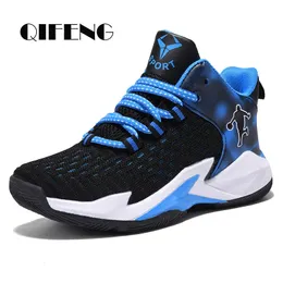 Sneakers Boys Mesh Basketball Shoes 8 أطفال سميكة غير وحيدة الأطفال الرياضة الرياضية