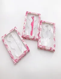 3 pares caixa de cílios rosa pacote de dólares americanos com pinças toda dramática embalagem de cílios vazios 20pcslot private label4295453