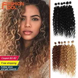 Human Hair Burek Fashion Idol Syntetyczny S Afro Kinky Curly Bundles Ombre Blonde 2428 cala 6 szt. Ogrzewanie odporne na czarne kobiety 231025