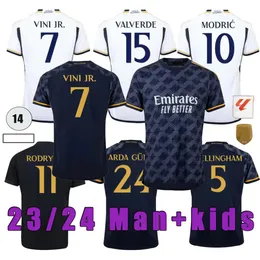 2023/24 BELLINGHAM VINI JR soccer jerseys MBAPPE Tchouameni football shirt ReAL Madrids CAMAVINGA Rodrygo MODRIC Camisetasfootball Men Kid Kits sock Full sets fan