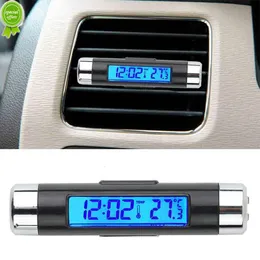 Araç Elektronik Saat Termometre Aracı Dijital Saat LCD Aydınlık Saat Otomotiv Arka Işığı Saatleri