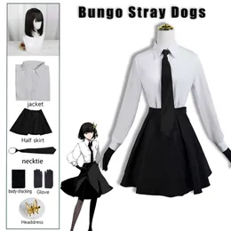 Akiko Yosano Cosplay Bungo Stray Dogs Costumes Sexig Insane Uniform Shirt Kjol Tie Wig Glove Strump Costume For Women Comiket