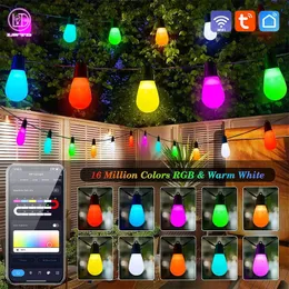 Decorações de Natal S14 LED Iluminação Cordas Graffiti Bluetooth WIFI APP Inteligente USB Ao Ar Livre À Prova D 'Água Colorido Polo Bolha Halloween Lâmpada 231026