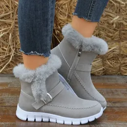 Boots Winter Women Fur Warm Chelsea Snow Casual Shoes Short Plush Suede Ankle Flats Gladiator Sport Ladies Botas Mujer 231026