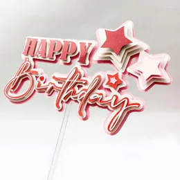 축제 용품 케이크 토퍼 스타 SVG One Let 's Birthday Party Decorations Happy