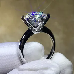 2018 Solitaire Ring% 100 Soild 925 Sterling Gümüş Takı 1 5Ct Sona Diamond Cz Engagement Wedding Band Halkaları Kadınlar İçin272W