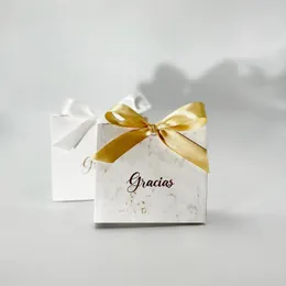 Gift Wrap White Gracias Candy Gift Bag Wedding Favors Gift Boxes Candy Packaging Box Birthday Christmas Baby Shower Party Decor 231026
