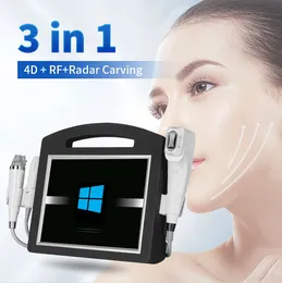 3 in 1 portatile 4D ultrasuoni Hifu Radar intaglio RF micro-ago smagliature rimozione delle rughe rassodamento della pelle macchina per il lifting del viso