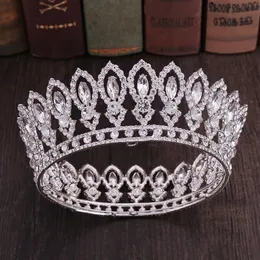 2021 neue atemberaubende silberne weiße Kristalle, vollständige Hochzeits-Diademe und Kronen, Braut-Diademe, Zubehör, Vintage-Barock-Braut-Diademe Cro280J