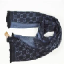 Écharpe de luxe de créateur 180x65, écharpe rectangulaire à franges, motif de Logo