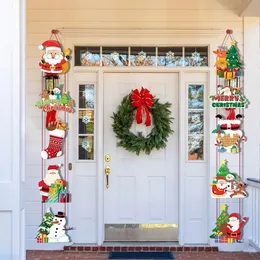 Decorazioni natalizie Buon Natale Porta appesa Banner Babbo Natale Pupazzo di neve Distico Navidad Festa di Natale Decorazione della casa 231027