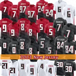 8 Kyle Pitts Maillots de football 5 Drake London Atlantas Falcon Taylor Heinicke Desmond Ridder Bijan Robinson Lorenzo Carter Cordarrelle Patterson Grady Jarrett Man