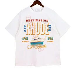 RHude t-shirts 2023 men women Summer Designer Tees Men t shirts Tops Luxury Letter Print Shirt Mens Women Clothing Short Sleeved S-XXL