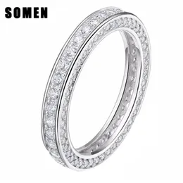 Somen Real 925 Sterling Silver Rings For Women Fashion Wedding Rings Engagement Band Queen Jewelry Sieraden Bague Mariage Femme J1224U