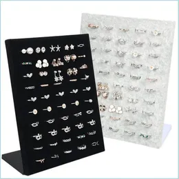 Jewelry Stand Black Gray Veet Display Case Jewelry Ring Displays Stand Board Holder Storage Box Plate Organizer 1241 E3 Drop Deliv2366
