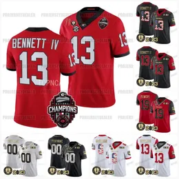 2023 Campeões Nacionais Futebol Jerseys Stetson Bennett NCAA College Georgia Brock Bowers Ladd McConkey McIntosh Edwards Bulldog