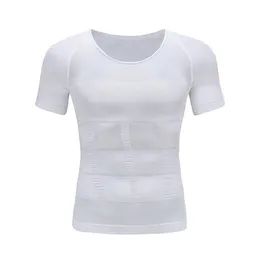 Kesintisiz Kısa Kollu Zayıflama T-Shirt Erkekler Korse Üstler Kara Düzeltici şekillendirme iç çamaşırı bel ABS eğitmeni Shapewear Giysileri201R