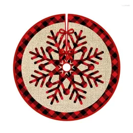 Dekoracje świąteczne drzewo Puchla śniegu Czerwona Plaid Floor Dywan Dywan Ornament A0ke