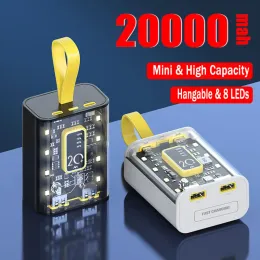 66 Вт Mini Power Bank 20000 мАч Супер быстрая зарядка Портативная прозрачная внешняя мощность для iPhone14 Huawei Xiaomi Android