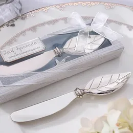 Party Favor Arrival Chrome Leaf Spreader Butter Cake Knife 60PCS/LOT Bridal Shower Wedding Favors And Gifts